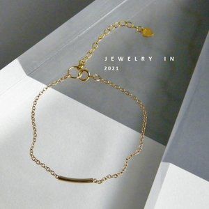 14 k gold filled with sterling silver chain bracelet